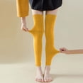 thumbnail image 4 of VONCOS Womens Cotton Leg Warmers Thigh High Mustard Yellow, Over The Knee Ribbed Slouchy Socks, One Size Knit Lounge Socks, 4 of 5