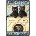 thumbnail image 1 of Funny Sign Cat Laundry Today Or Naked Tomorrow Metal Tin Sign Wall Decor for Kitchen Outdoor Yard Window Fence 12×8 Inch, 1 of 5