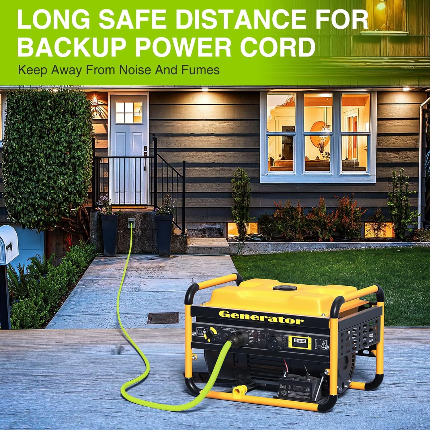 Nilight 100FT 30Amp Generator Extension Cord 125V Heavy Duty 10/3 Gauge Pure Copper STW Wire UL ETL Listed 4 Prong L14-30P L14-30R Weatherproof Suit for Camper Outdoor Use Bright Green