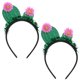thumbnail image 1 of Diadema con estilo de Cactus, diadema con borlas, aro para el pelo para fiesta (verde), 2 uds., 1 of 7