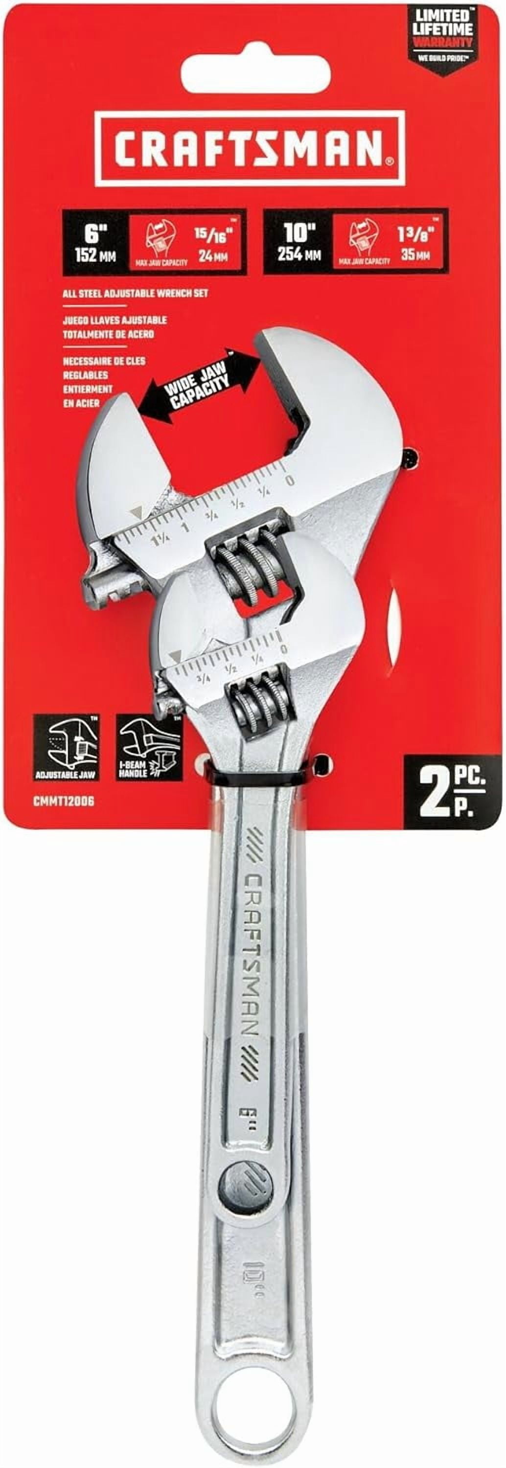 All Steel Adjustable Wrench Set, 2 Piece (CMMT12006)