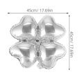 thumbnail image 4 of 50 globos de aluminio con forma de corazón de trébol de cuatro hojas para decoración de fiestas, bodas, cumpleaños y festivales (plateados)., 4 of 7