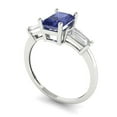 thumbnail image 2 of Clara Pucci 14K White Gold Solid Gold Tanzanite Three-Stone Anniversary Ring for Women - 1.5 cttw Emerald Cut, 2 of 8