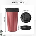 thumbnail image 3 of Fuzoiu Stripes Red White Print Stainless Steel Travel Mug,Vacuum Insulated Coffee Travel Mug,Reusable Coffee Cup for Hot and Cold, 3 of 8