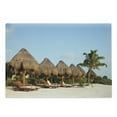 thumbnail image 1 of Cacun Cutting Board, Summer Time Vacation Destination Playa Del Carmen Beach in Mexico, Decorative Tempered Glass Cutting and Serving Board, in 3 Sizes, by Ambesonne, 1 of 2