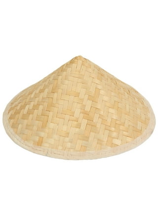NUOLUX 23.5x14.5cm Traditional Chinese Oriental Bamboo Straw Cone Garden  Fishing Hat Adult Rice Hat for Children Kids