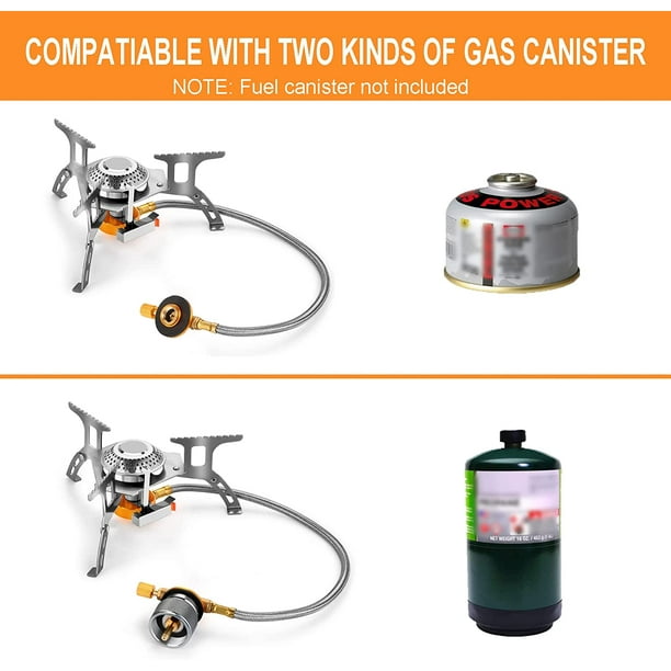 Caudblor Portable Camping Stove Burner, Small Backpacking Stoves with  Butane Adapter, Lightweight Hiking Stove with Carrying Case, Little Propane  Camp