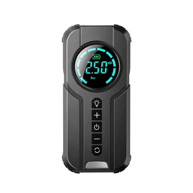 Qiaoxi DC12V Tire Inflator Portable Air Compressor, Electric Tire Pump With LCD Digital Pressure Gauge, LED Lighting, USB Charging Cable, For Car Ball Bike Tires
