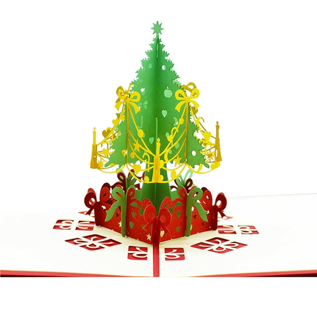 Tarjetas de felicitacion Irfora Tarjetas de Navidad emergentes 3D Tarjetas de felicitación navideñas con sobre Adorno de decoración navideña Árbol de Navidad Tarjetas con patrón de nieve Año nuevo Irfora Tarjetas de felicitacion