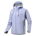 thumbnail image 2 of Jackets for Men Plus Size Hooded Zipper Coats Pocket Windproof Waterproof Casual Solid Color Long-Sleeved Stormtrooper Jacket,Coats for Men Purple, 2 of 6