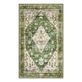 thumbnail image 6 of Wonnitar 3'x5' Boho Tribal Entryway Rug, Washable Area Rug for Kitchen Non Slip Stain Resistant, Low Pile Vintage Cottage Throw Rug for Bedroom Bathroom Laundry Room, Green, 6 of 8