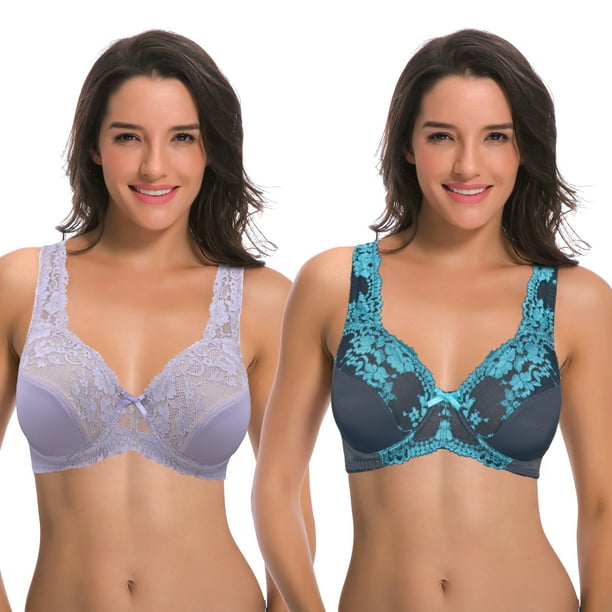 Curve Muse Women's Minimizer Unline Underwire Full Figure Bra with