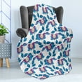 thumbnail image 4 of Flower Soft Flannel Fleece Throw Blanket, Vintage Vibrant Blossoms Tulip Eco Bouquet Shabby Form Art Print, Cozy Plush for Indoor and Outdoor Use, 60" x 80", Blue Violet Grey, by Ambesonne, 4 of 5