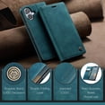 thumbnail image 4 of Allytechgroup for Apple iPhone 16 Case Slim Wallet Cover with Card Slots Holder/Cash Pocket [Magnetic Closure] PU Leather & TPU Flip Folio Kickstand Shockproof Stand Shockproof Retro Shell, Blue, 4 of 11