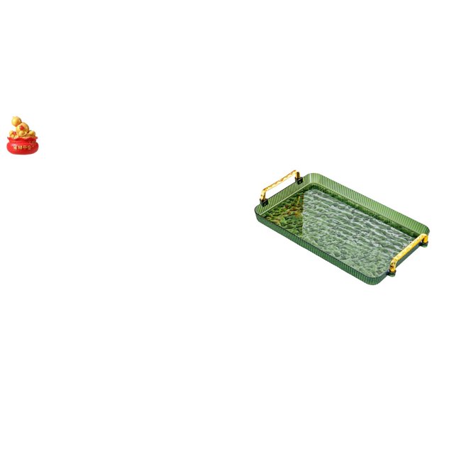 Bandeja para mesa de centro con asa para adorno de tesoro festivo y plato de postre, ideal para regalo de inauguración de la casa y almacenamiento de