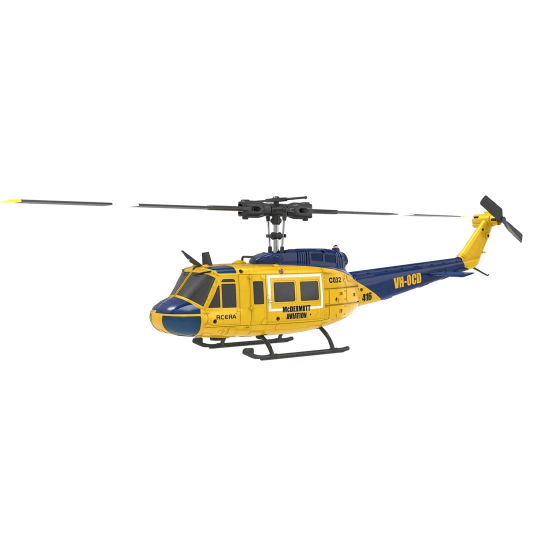 RC ERA C032 UH-1 Huey 1/48 Scale RC Helicopter for Adults, 6CH 2.4G Gyro Stabilized Aircraft with Fly Upside Down 3D Rolling & Altitude Brushless Motor -RTF/2 Battery