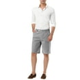 thumbnail image 2 of NOMADIC NOOK Men's Stripe Flat Front Seersucker Chino Walk Shorts 2 Pack, 2 of 7