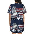 thumbnail image 6 of Haiem Mallard Duck With American Flag Pattern Pajama Set for Women 2 Piece Lounge Set Short Sleeve Tops and Shorts Soft Sleepwear-X-Large, 6 of 7