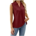 thumbnail image 4 of Womens Tank Tops Loose Fit Womens Summer Tank Tops Women Ladies Sexy V Neck Lace Trim Tank Tops Dressy Camisole Casual Loose Sleeveless Tunic Blouse Shirts Wine XXL, 4 of 6