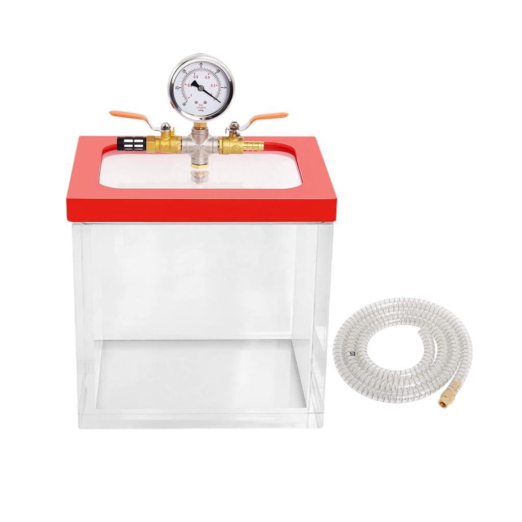 JISADER 2 Gallon Vacuum Chamber Acrylic Clear Bucket for Plaster Epoxy Resins Paints