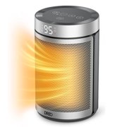 Dreo Space Heaters for Indoor, Portable Electric Heater for Home with Thermostat, 1-12H Timer, Eco Mode and Fan Mode, 1500W PTC Ceramic Fast Safety Energy Efficient Heater for Office Bedroom, Silver