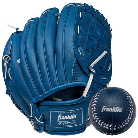 Franklin Sports 9'' Teeball Glove with Ball - Navy