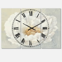 Designart 'White Serene Peony' Traditional Wall Clock