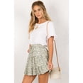 thumbnail image 6 of Womens High Waist Floral Print A Line Short Skirt with Ruffled Hem Elegant Summer Skirt Green Floral L, 6 of 9