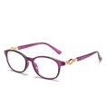 thumbnail image 4 of Gafas de moda para mujer con borde prensado anti luz azul con incrustaciones de metal y cómodo revestimiento de resina, gafas de borde prensado con marco grande, 4 of 5