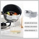 thumbnail image 3 of 2 coladores de silicona para alimentos, colador de sartén manos libres, embudo de cocina con clip para espaguetis, embudo de borde redondo para pasta, se adapta a todos los tazones y ollas, 3 of 5