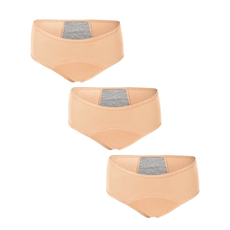 Gustave Women Period Underwear Leakproof Breathable Hipster Panties Menstrual Postpartum Comfort Cotton Protective Briefs Underpants for Teen Girls, 3 Pack