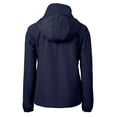 thumbnail image 3 of Women's Cutter & Buck Navy Los Angeles Chargers  Charter Eco Recycled Half-Zip Hooded Anorak Jacket, 3 of 3
