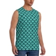 thumbnail image 2 of Yiaed Aquamarine Glitter Print Men's Singlet Vests Summer Running Muscle Tank Tops Gym Undershirt Round Neck Sleeveless for man, 2 of 5