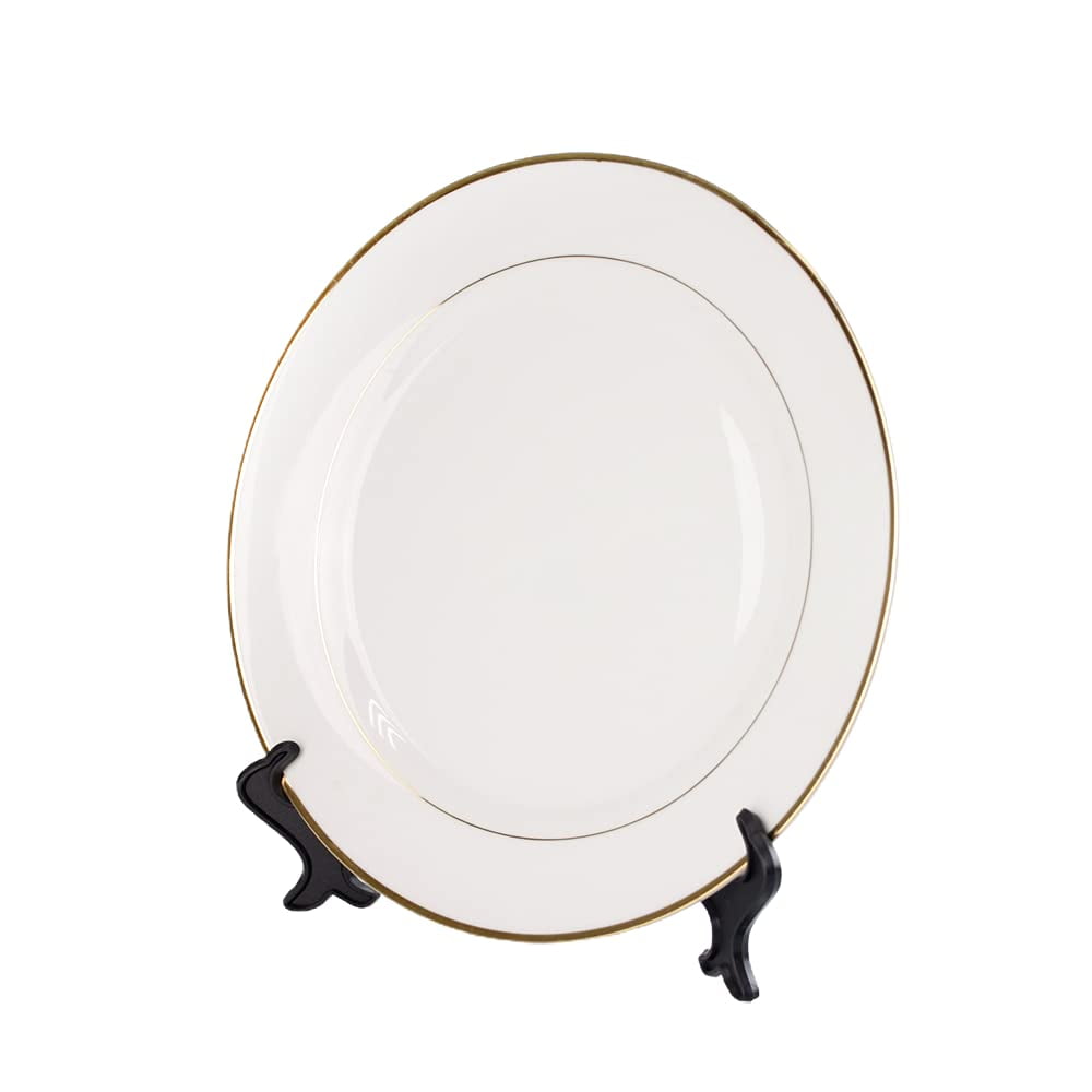 10.75 Sublimation Ceramic Plate with Gold Trim and Rim