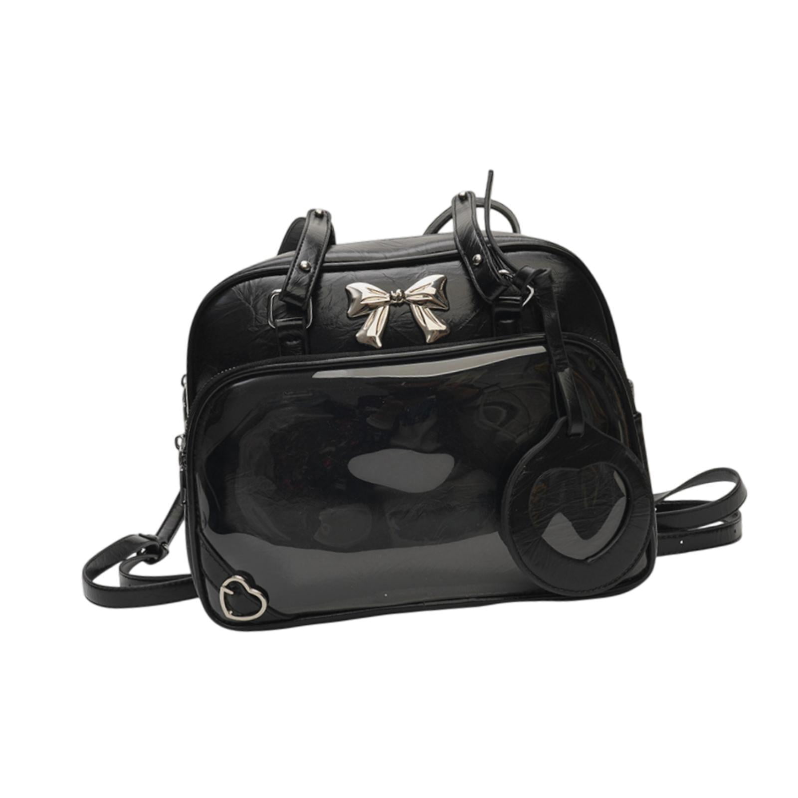 Wxqbjtam Ita Bag Clear Window DIY Cute Women Backpack for Cosplay Party Supplies Shopping Black