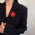 thumbnail image 4 of Eosunjian Women Brooch Flower Shape Rhinestone Decor Petal Anti-slip Shoulder Bag Suit Coat Collar Hat Clothes Pin Party Prom Bride Wedding Garment Jewelry Red, 4 of 11