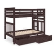 thumbnail image 5 of Bedz King Tall Bunk Beds Twin over Twin Mission Style with End Ladder and 2 Under Bed Drawers, Dark Cherry, 5 of 9