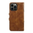 thumbnail image 2 of for iPhone 15 Pro Max PU Leather Wallet Case, Credit Card Holder Flip Folio Shockproof Book Phone Case Drop Protective Kickstand Cover for Women & Men for Apple iPhone 15 Pro Max, Brown, 2 of 10