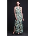 thumbnail image 3 of Bimba Leaves Women Sleeveless Crew Neck Halter Gown With Side Slits Maxi Dress-XX-Large, 3 of 6