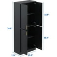 Cozy Castle 71" Tall Black Kitchen Pantry, Freestanding Pantry