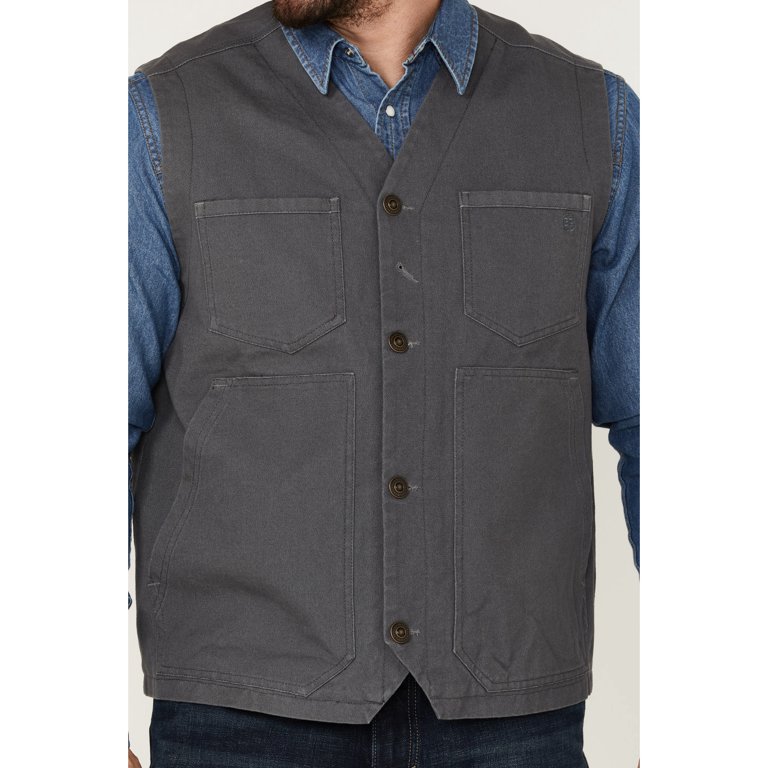 Blue Ranchwear Men's Solid Button-Down Duck Canvas Vest
