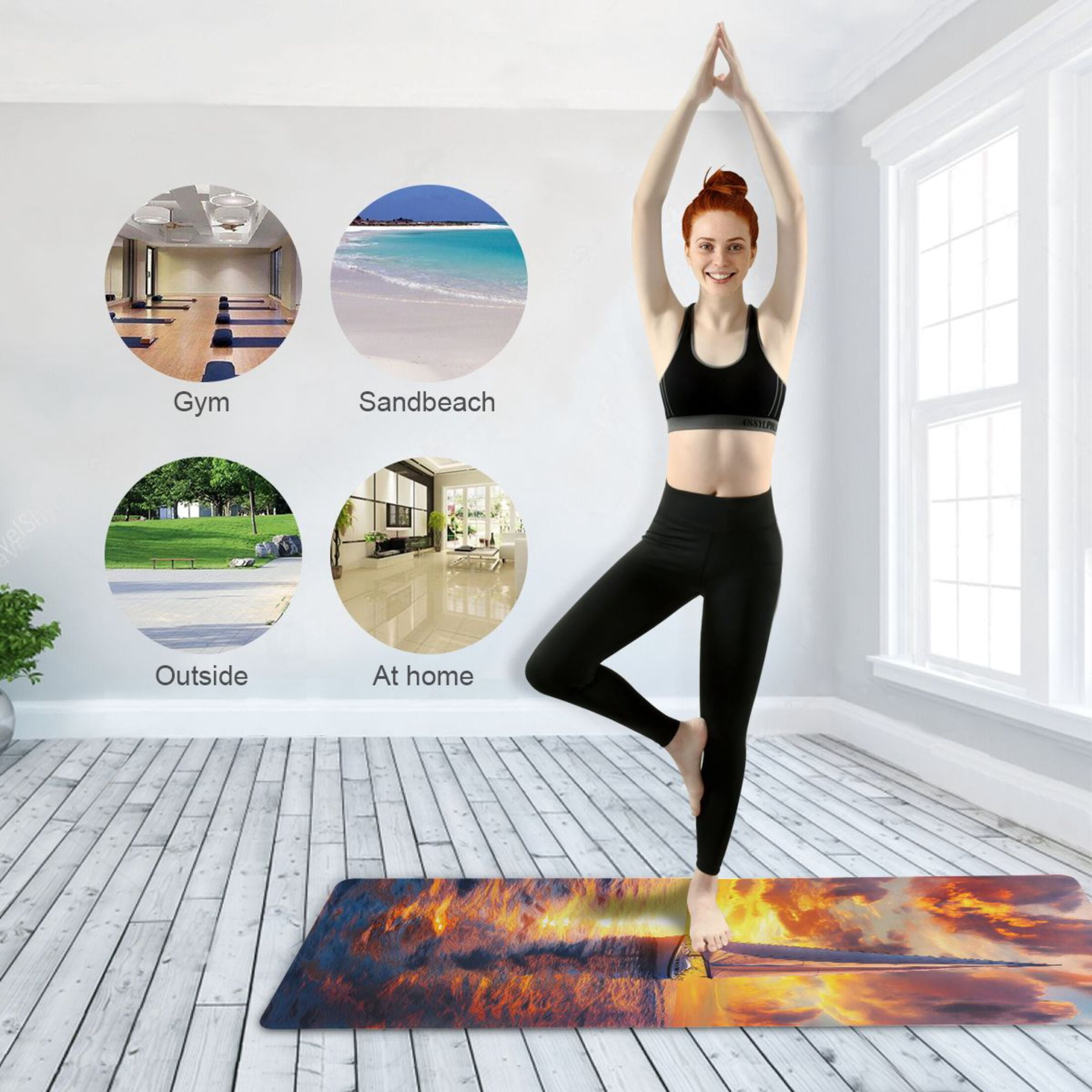 BZSMCE Yoga Mat Women White Sailboat Fitness Mat