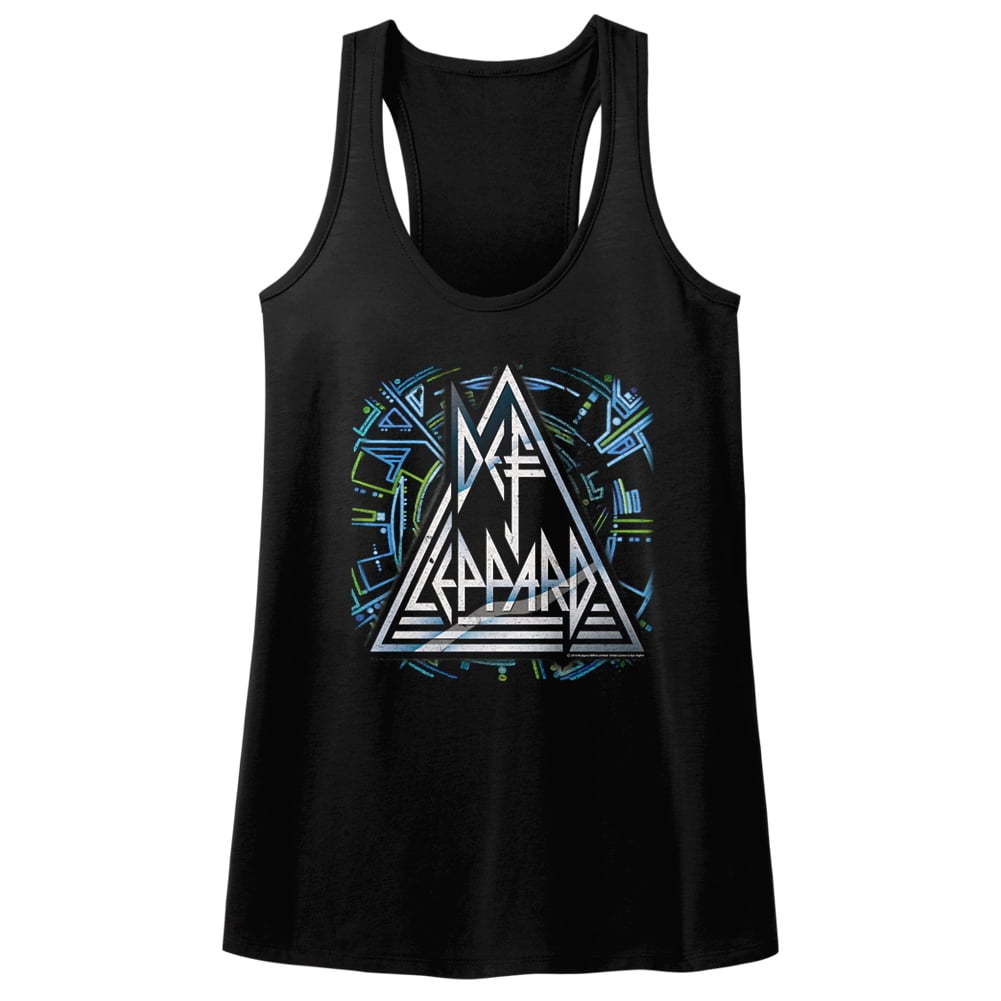 Def Leppard 80s Heavy Metal Band Rock n Roll Hysteric Logo Womens Tank Top  Tee