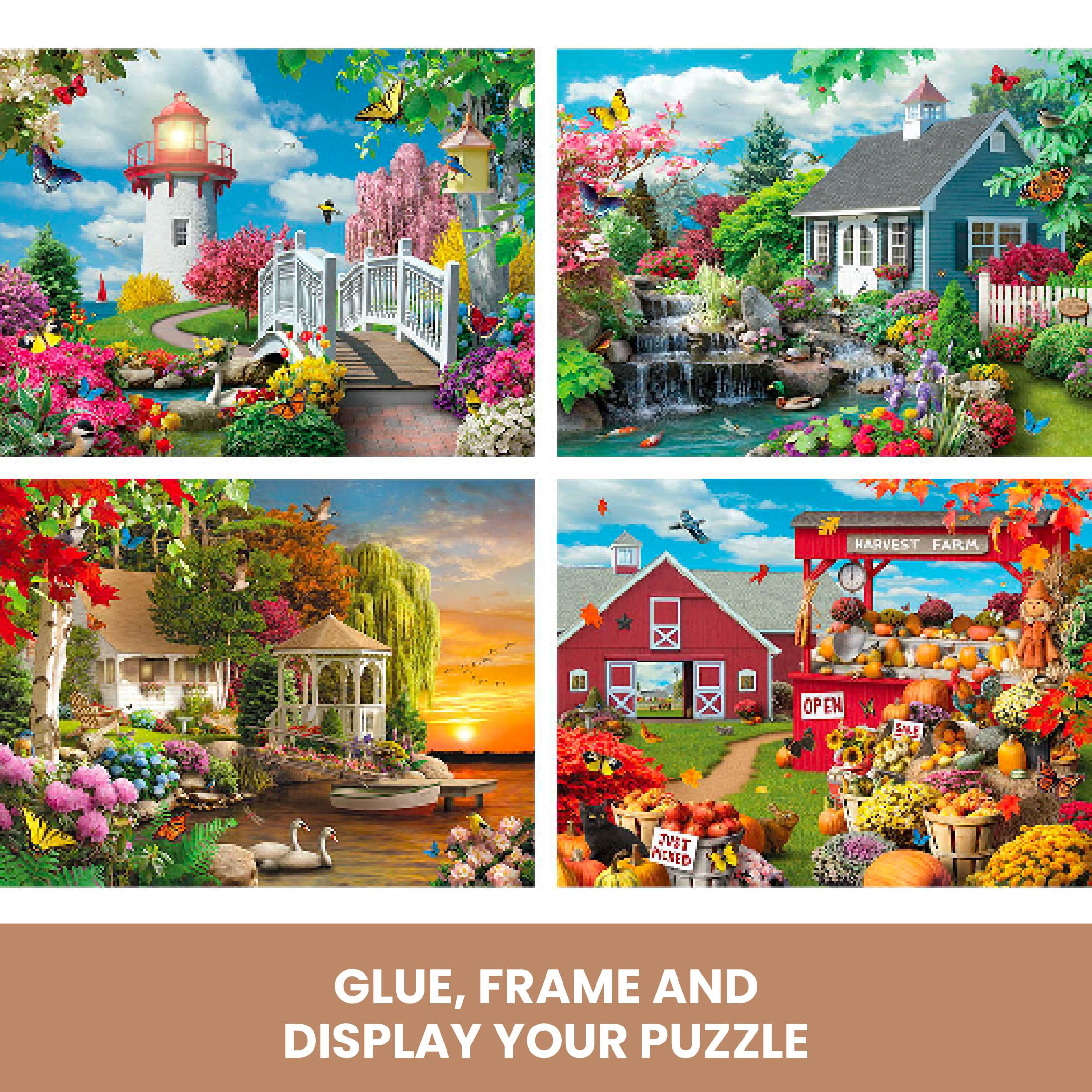 Bits and Pieces 4-In-1 Multi-Pack Scenic Beauty 300 Piece Jigsaw Puzzles by Alan Giana 16 "x 20 "