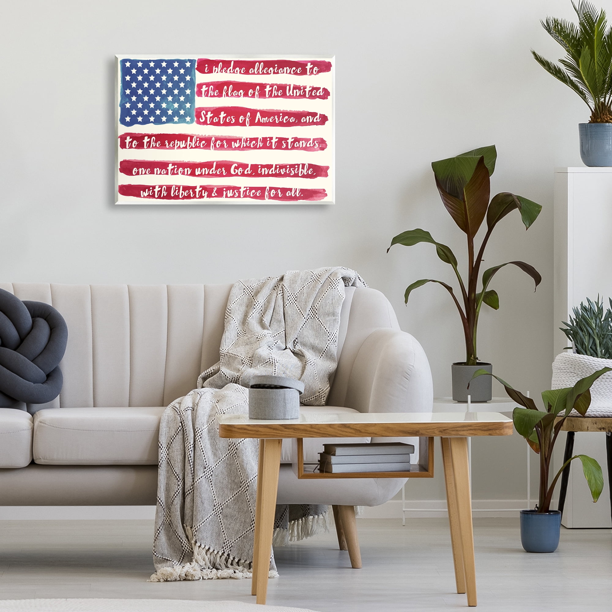 Stupell Industries Pledge Of Allegiance Flag Stripes Wall Plaque Art, design by Sophie 6