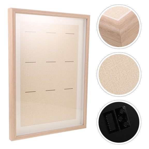 BESTYASH Wall Mount Medal Award Frame in Beige Wood for Organized Sports and Academic Medals