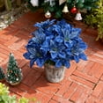 thumbnail image 4 of Virelaxpo Artificial 7-Stem Blue Flannel Christmas Flower Bouquet with Greenery for Home Decor Table Centerpiece and Wedding, 4 of 7