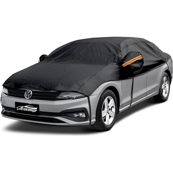 Half Car Cover Top, Hail Protector Car Cover with Cotton Liner, Sunroof & Windshield Cover for Ice and Snow, All Weather Vehicle Body Cover for Sun, Rain, Dust