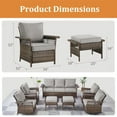 thumbnail image 6 of PARKWELL 4-Piece Outdoor Wicker Cushioned Lounge Chair with Ottoman Seat Foot Rest,Outdoor Rattan Wicker Conversation Furniture Sets,Gray, 6 of 11
