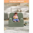 thumbnail image 6 of Kids Sofa Couch, 2-in-1 Convertible Toddler Sofa Chair with Teddy Fleece Fabric, Fold-Out Kids Sofa Bed for Playroom & Nursery, Green, 6 of 8